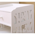 Small Side Table White Bookshelf Bedside Nightstand Table